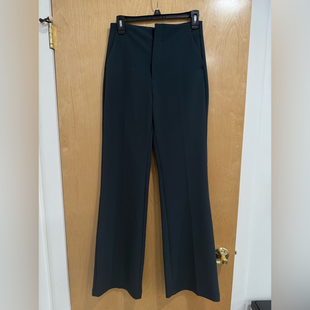 Mango Green Flared Work Pants